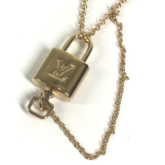 LOUIS VUITTON M00567 Cadena Logo Collier LV Rocky Chain Necklace Accessory ...